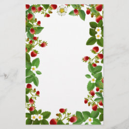 ErdbeerPflanzen-Blumenbriefpapier Briefpapier