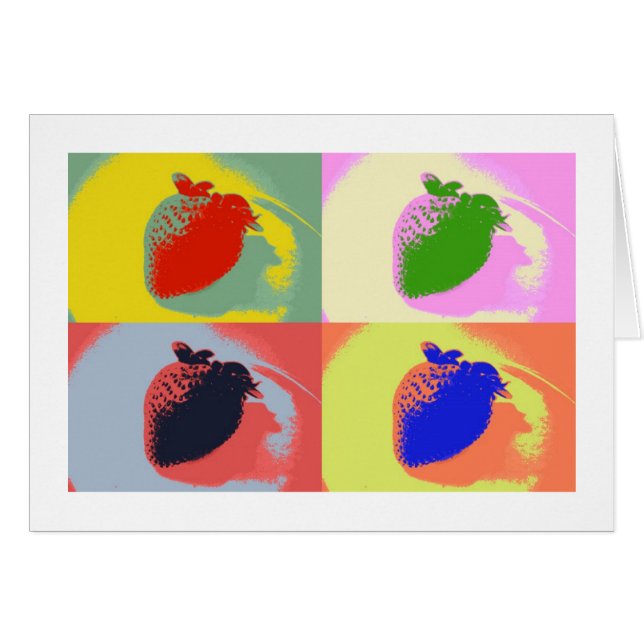 ErdbeerPop-Kunst-Anmerkungs-Karte (Vorderseite (Horizontal))