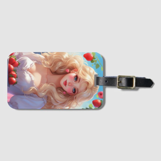 Erdbeerprinzessin Gepäckanhänger (Vorderseite (Horizontal))