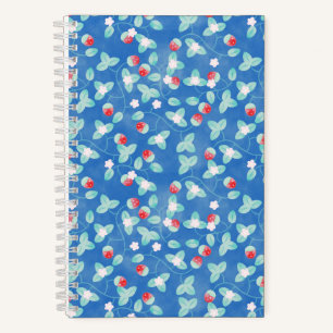 Erdbeerrebe Blau Notizbuch
