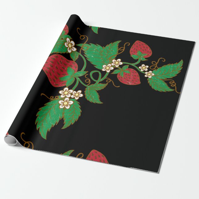 Erdbeerreben-Verpackungspapier Geschenkpapier (Ungerollt)