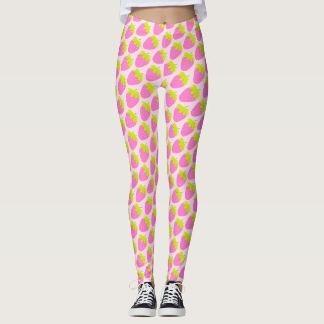 Erdbeerrosa Leggings (Vorderseite)