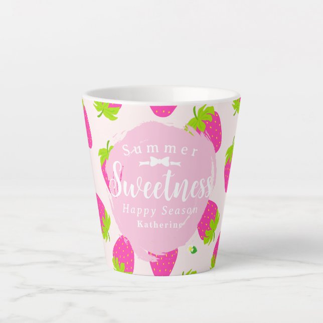 Erdbeerrosa Milchtasse (Vorderseite)