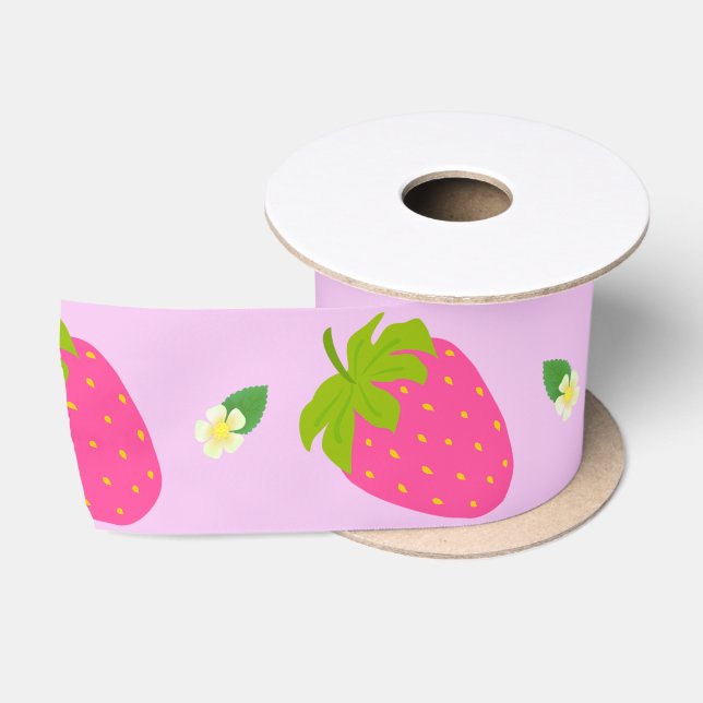 Erdbeerrosa Satinband (Spule)