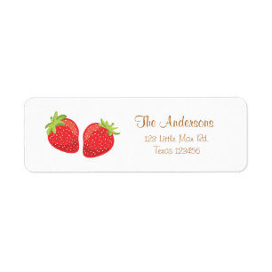 ErdbeerRücksendeadressen-Aufkleber-Sommerfrucht