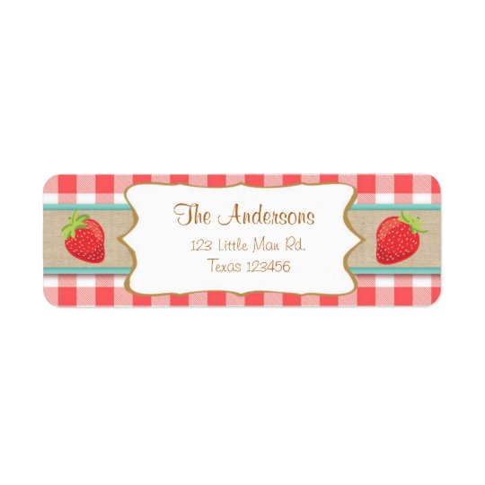ErdbeerRücksendeadressen-Aufkleber-Sommerfrucht