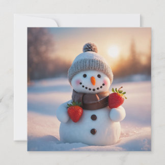 Erdbeerschneemann-Einladung Einladung