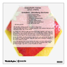 Erdbeershortcake-Rezept-Wand-Abziehbild