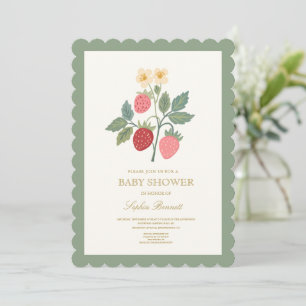 Erdbeerstrauß-Blüten-Baby-Shower-Einladung Einladung