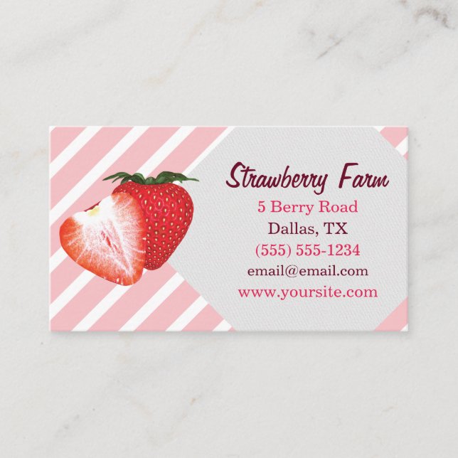 Erdbeerstreifen Visitenkarte (Vorderseite)