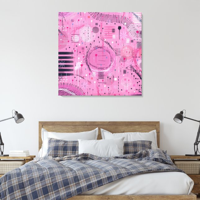 Erdbeersundae-Abstrakte Kunst  Leinwanddruck (Insitu (Schlafzimmer))