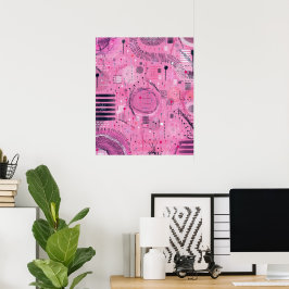 Erdbeersundae-Abstrakte Kunst Poster