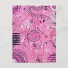 Erdbeersundae-Abstrakte Kunst Postkarte