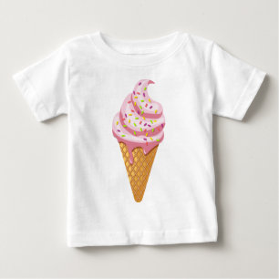 Erdbeersundae in Waffelkonus mit Topping Baby T-shirt