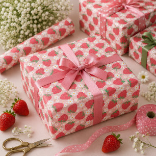 Erdbeersüße Erdbeere 1. Geburtstagsfeier Geschenkpapier