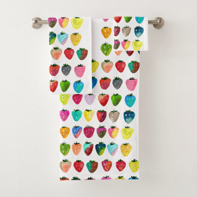 Erdbeersüße niedliche Fruchtfarbe Badhandtuch Set (Insitu)