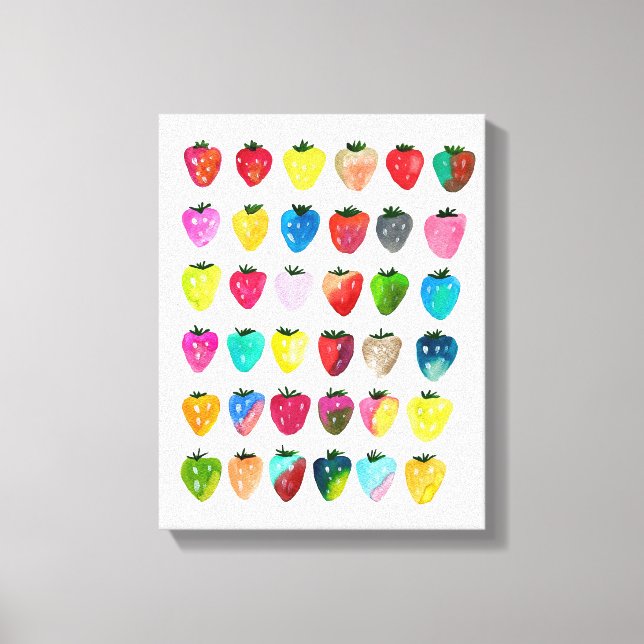 Erdbeersüße niedliche Fruchtfarbe Leinwanddruck (Vorderseite)