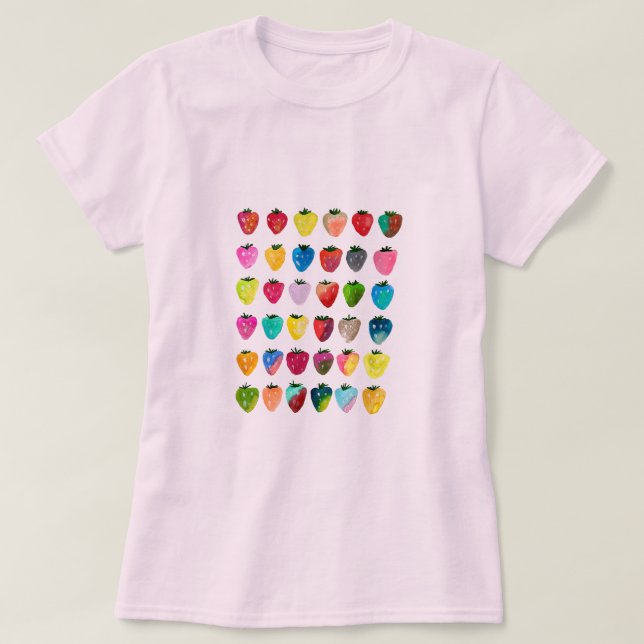 Erdbeersüße niedliche Fruchtfarbe T-Shirt (Design vorne)