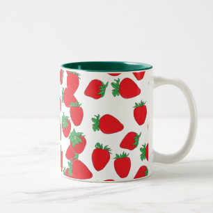 Erdbeertapete Zweifarbige Tasse