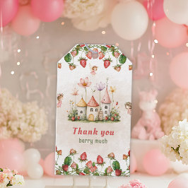 Erdbeerverzauberter Feengarten Geburtstag  Geschenkanhänger