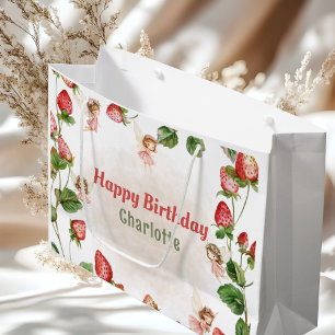 Erdbeerverzauberter Feengarten Große Geschenktüte