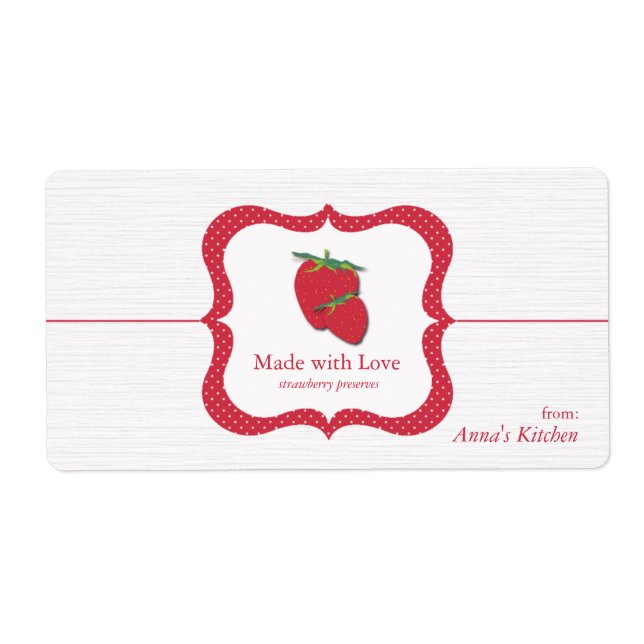 Erdbeervorräte - Etiketten von Lebensmittelverpack (Vorne)