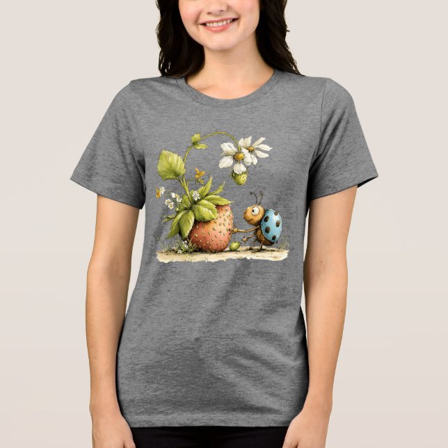 Erdbeerwanzen Tri-Blend Shirt (Vorderseite)