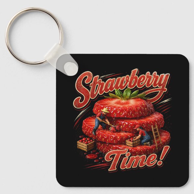 Erdbeerzeit! Schlüsselanhänger (Vorderseite)