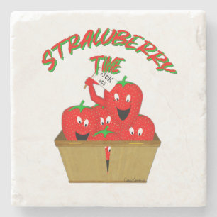 Erdbeerzeit! Steinuntersetzer