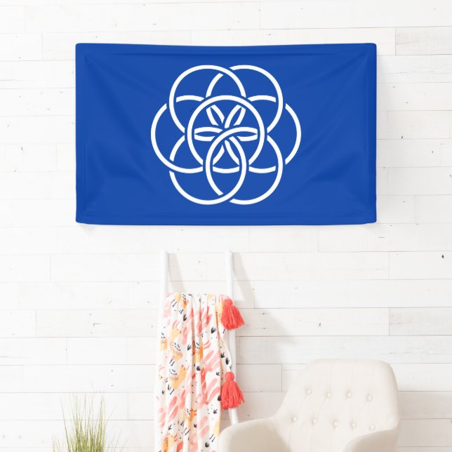 Erdblaue Flagge Terrakos Mensch Symbol Banner (Insitu)