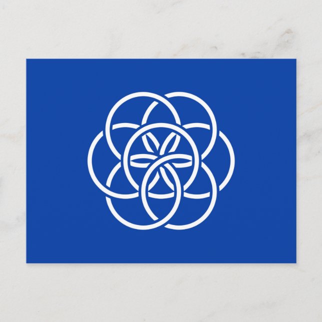 Erdblaue Planetenflagge Terrakos Symbol der Mensch Postkarte (Vorderseite)