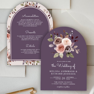 Erdblume in einer Lila Hochzeit Einladung