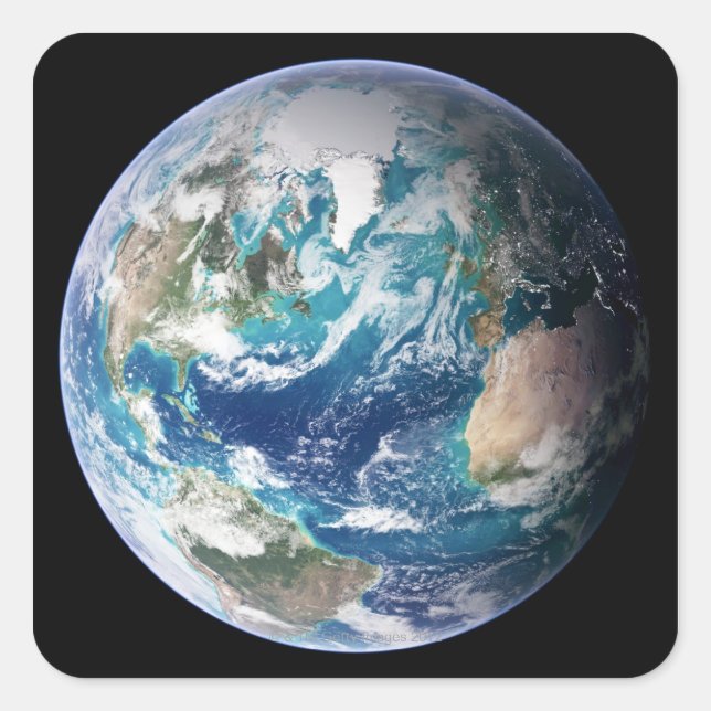 Erde 2 quadratischer aufkleber (Vorderseite)