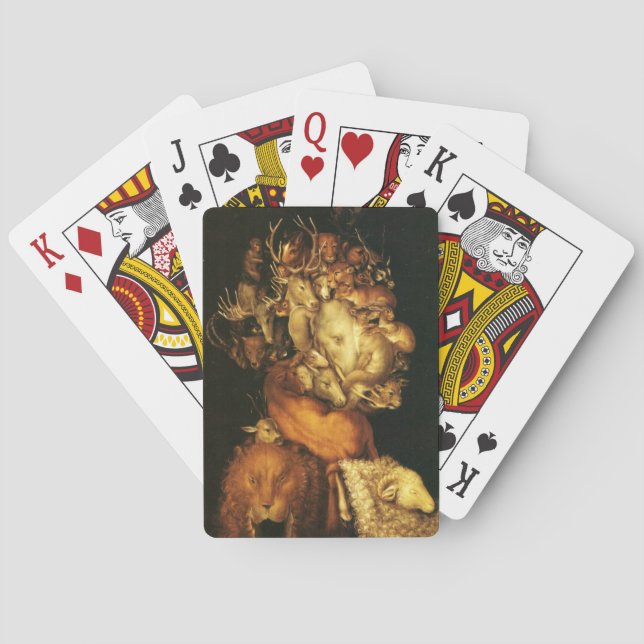 ERDE/ALLEGORIE MIT WILDTIEREN SPIELKARTEN (Rückseite)