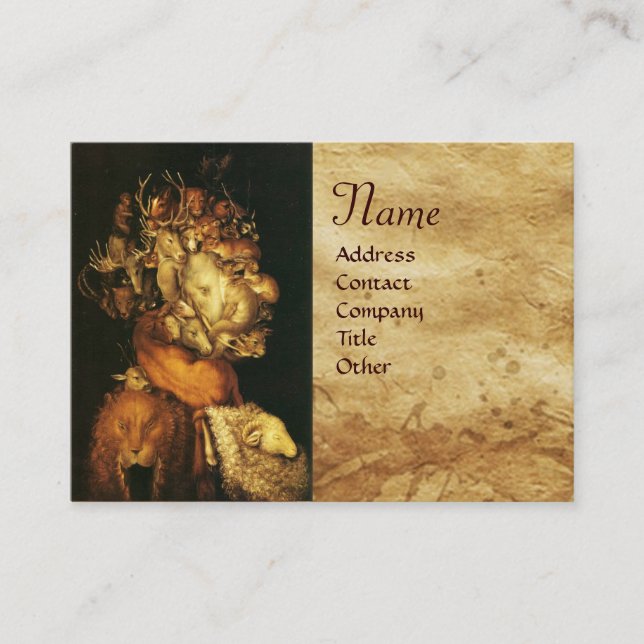 ERDE/ALLEGORIE MIT WILDTIEREN VISITENKARTE (Vorderseite)