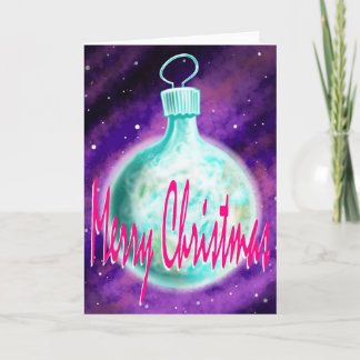 Erde als Weihnachtsbaumschmuck Frohe Weihnachten Karte