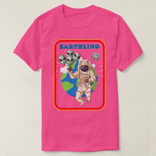 Erde Astronaut UFO Planet Erde T-Shirt (Design vorne)