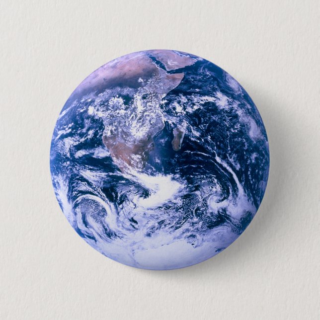 Erde aus blauem Marmor Button (Vorderseite)