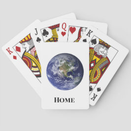 Erde aus dem Weltall, klassischer blauer Marmor vo Spielkarten