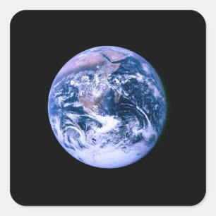 Erde aus dem Weltraum "Blauer Marmor" Quadratischer Aufkleber
