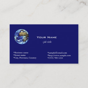 Erde, blau, globale Visitenkarte. Visitenkarte