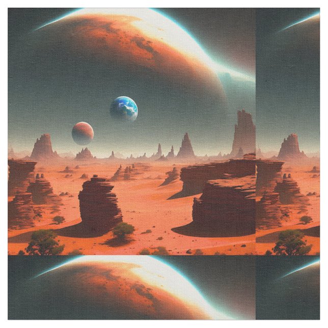 Erde Das sind Mars, die anrufen, Stoff (Nahaufnahme)