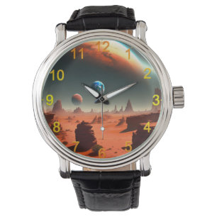 Erde, die die Mars anrufen, sehen Sie zu Armbanduhr