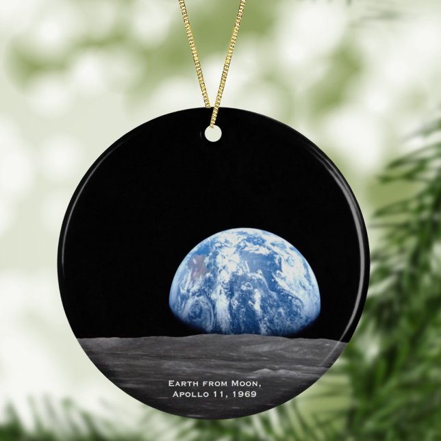 Erde, die über dem Mond aufsteigt, Apollo 11, 1969 Keramik Ornament (Von Creator hochgeladen)