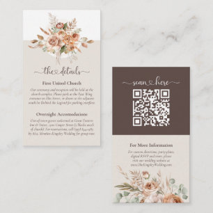 Erde Farbiges Florales Hochzeitsdetails Informatio Visitenkarte