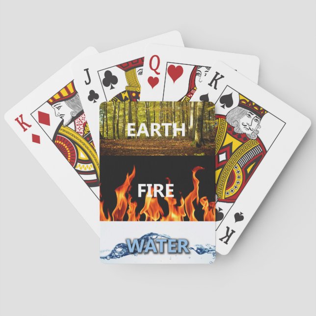 Erde, Feuer, Wasserspielkarten Spielkarten (Rückseite)