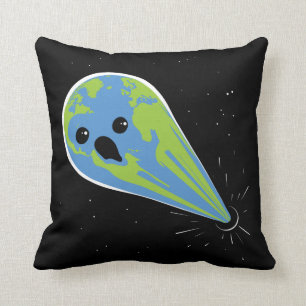 Erde gegen schwarzes Loch Kissen