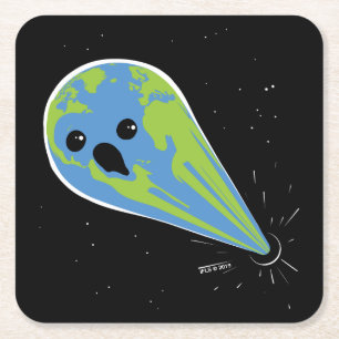 Erde gegen schwarzes Loch Rechteckiger Pappuntersetzer