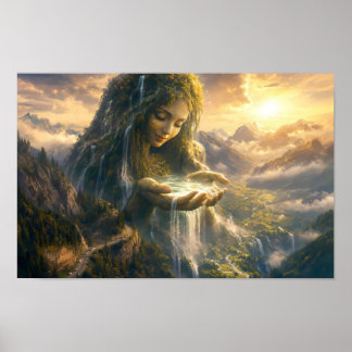 Erde-Göttin-wiegt-Poster des Morgenlichts Poster