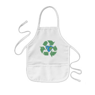 Erde-Herz-Recycling-Schürze Kinderschürze